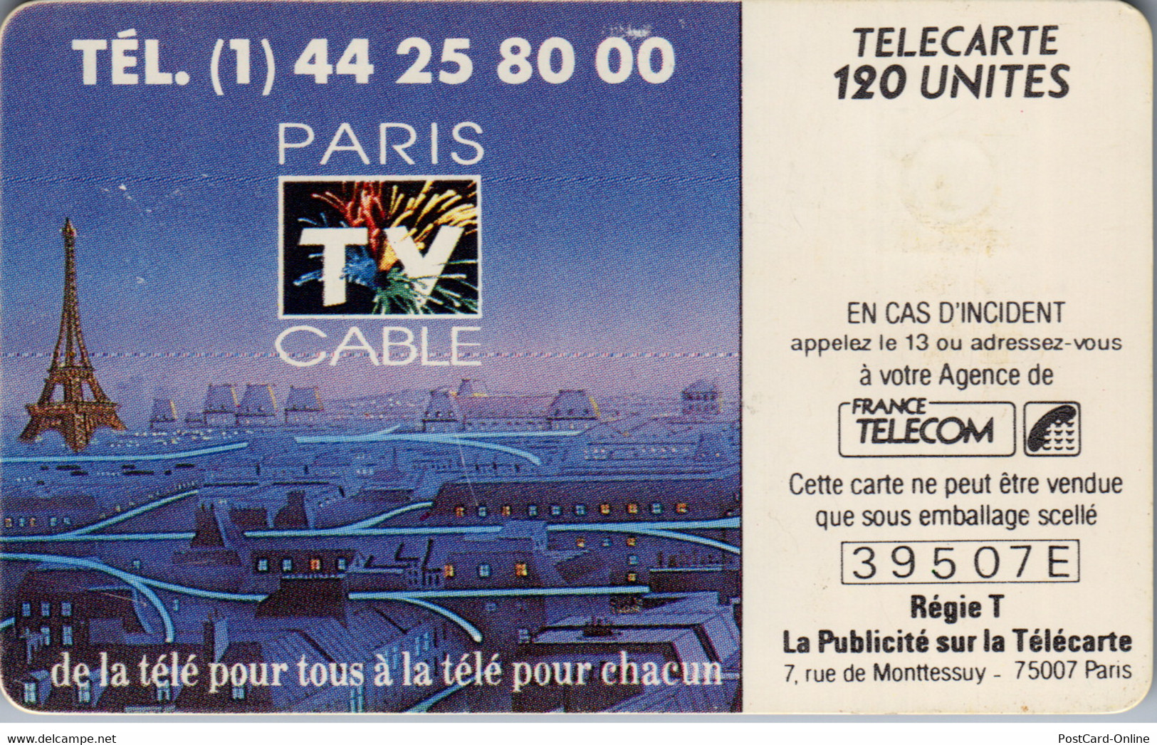 16077 - Frankreich - Paris Cable TV - 120 Unités 