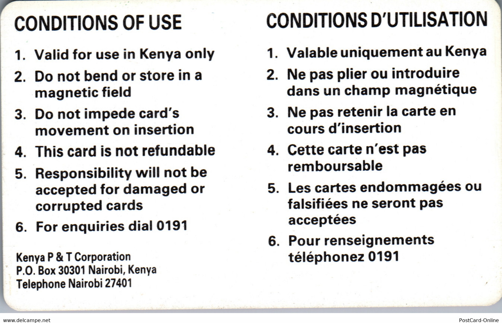 16169 - Kenia - Phone Card - Kenia