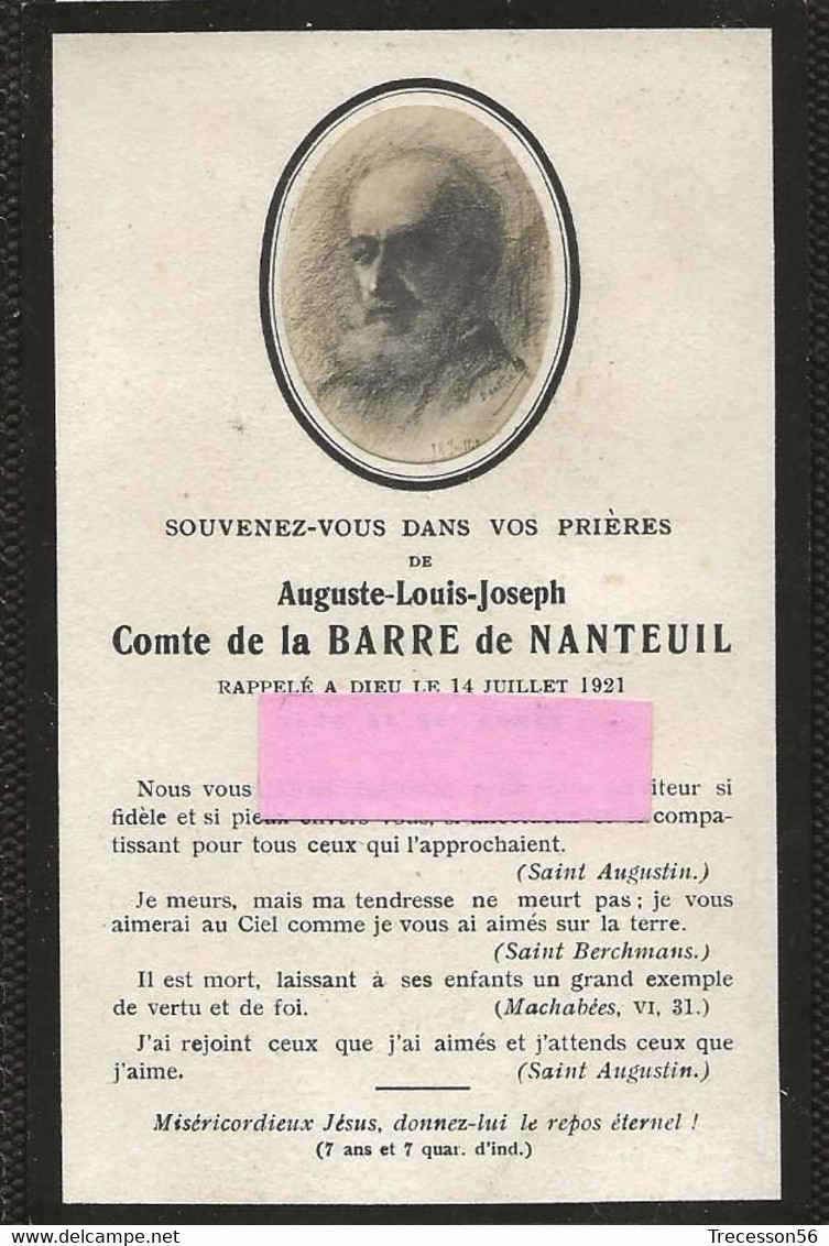 Faire Part De Décès--Comte De La BARRE De Nanteuil - Todesanzeige