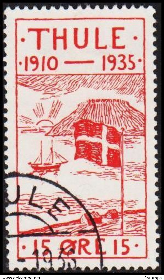 1935. Thule. 15 Øre Red Small Thin Spot. (Michel 2) - JF519818 - Thule