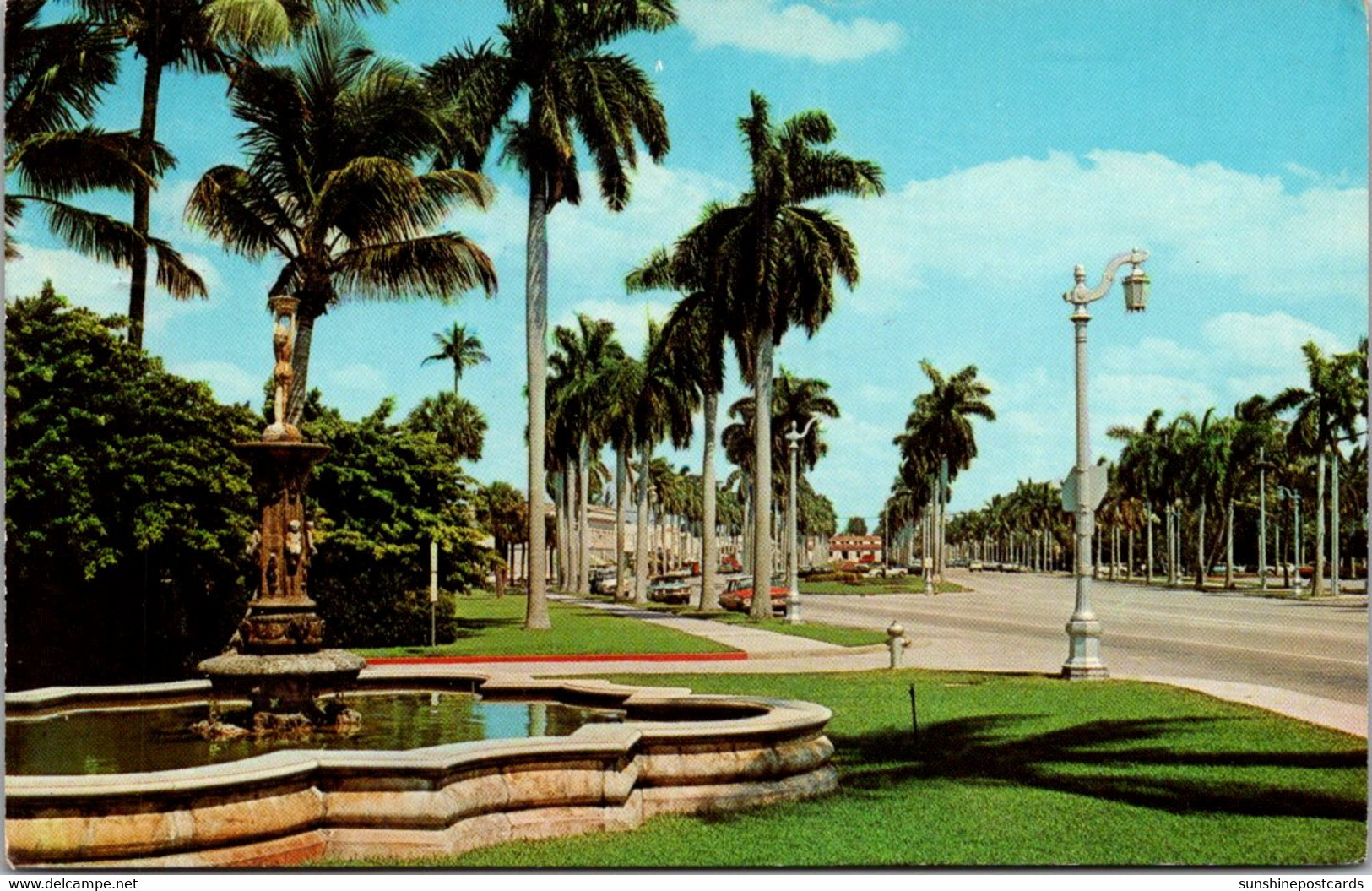 Florida Palm Beach Looking East On Royal Poinciana Way 1966 - Palm Beach