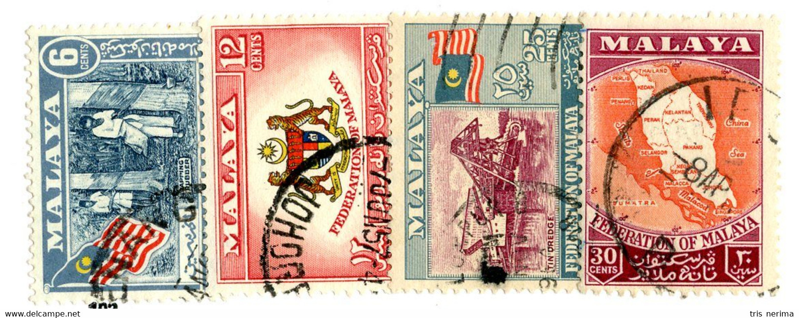 10322A Fed.of Malaya 1957 Scott # 80-83 Used OFFERS WELCOME! - Fédération De Malaya