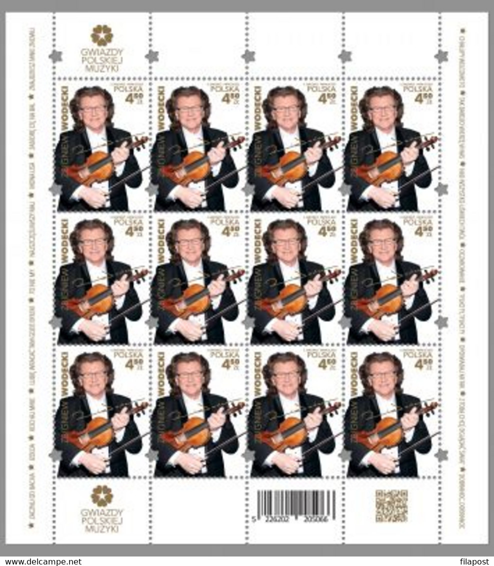 Poland 2022 / Stars Of Polish Music - Zbigniew Wodecki, Polish Singer, Musician, Composer, Violin, Full Sheet MNH** - Hojas Completas