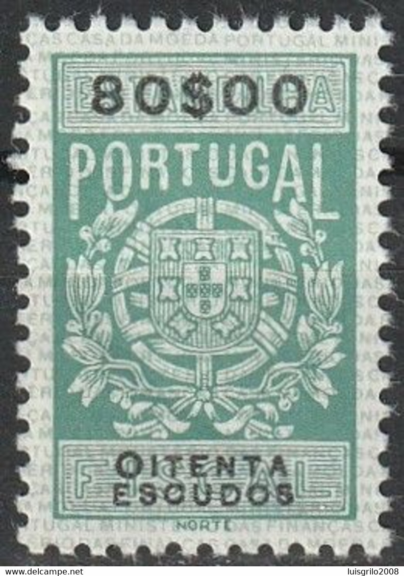 Fiscal/ Revenue, Portugal - Estampilha Fiscal, Série De 1940 -|- 80$00 - MNH** - Nuevos
