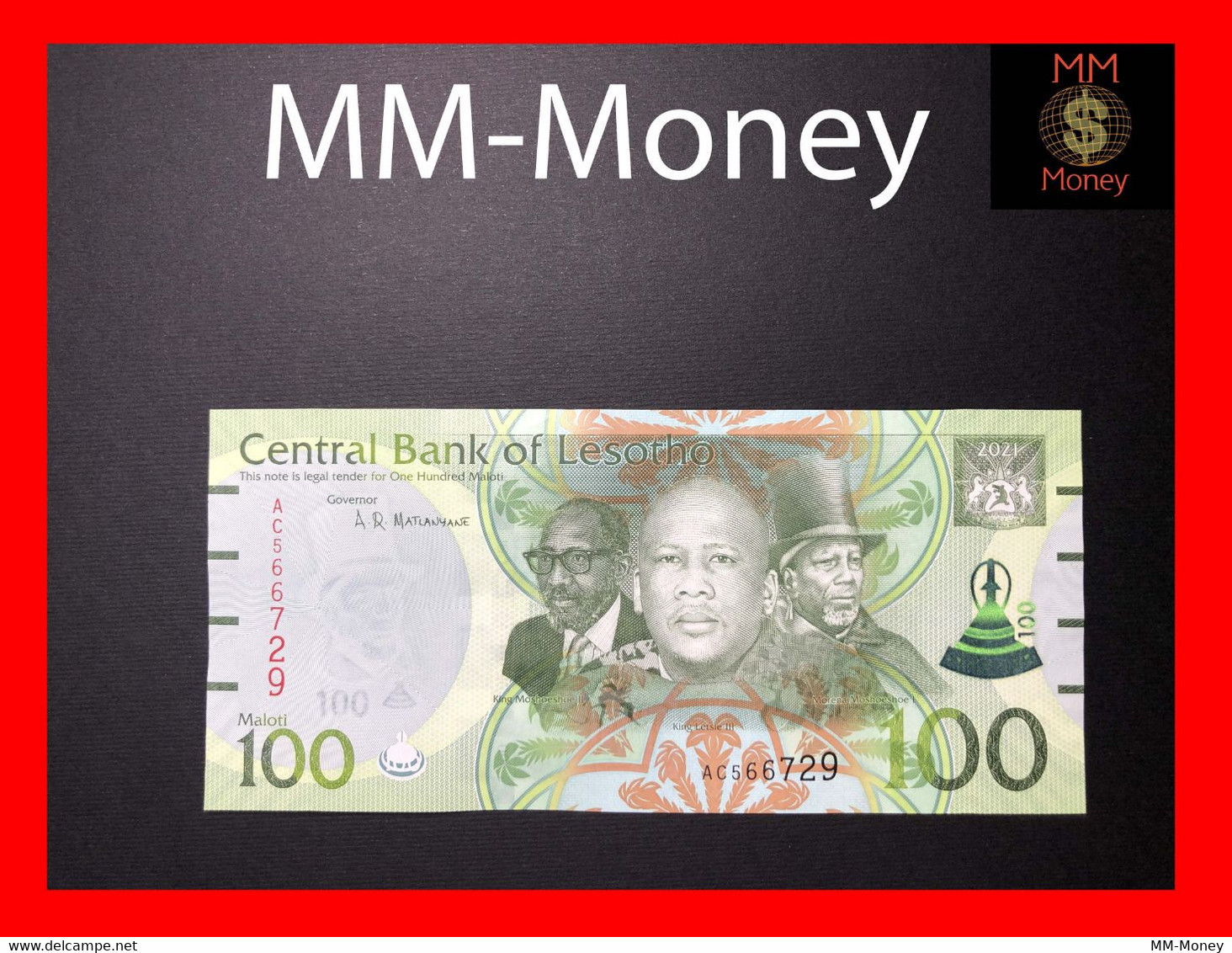 LESOTHO  100  Maloti  2021   P. New    UNC - Lesotho