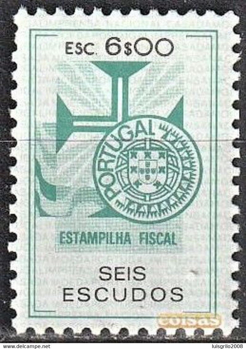 Fiscal/ Revenue, Portugal - Estampilha Fiscal, Série De 1990 -|- 6$00 - MNH** - Ungebraucht