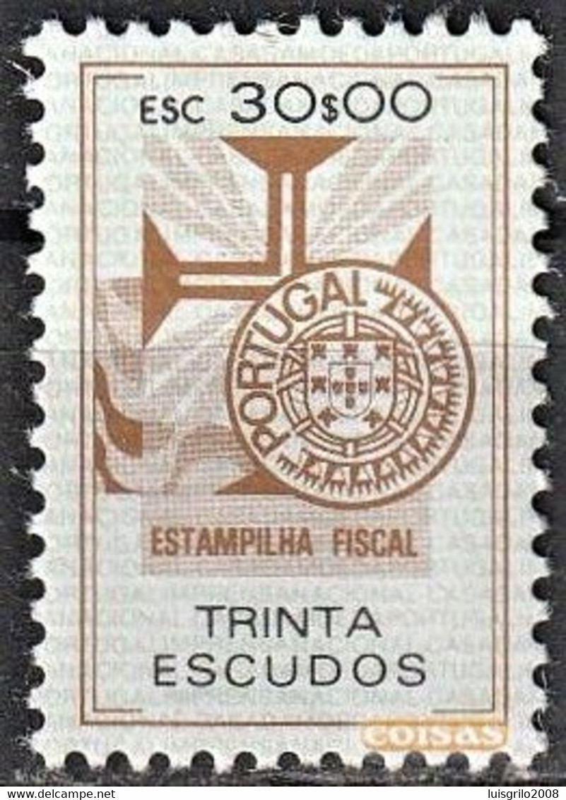 Fiscal/ Revenue, Portugal - Estampilha Fiscal, Série De 1990 -|- 30$00 - MNH** - Neufs