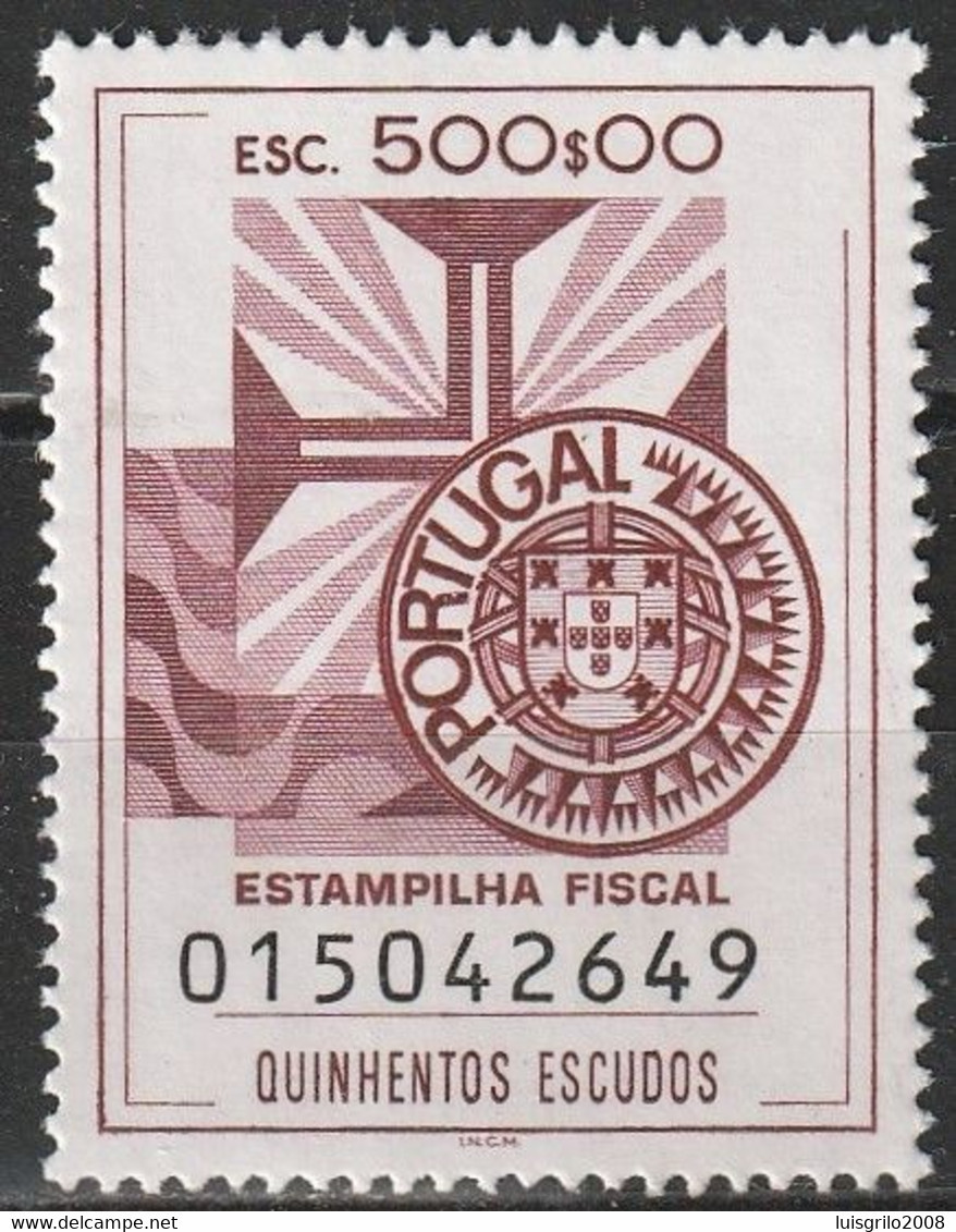 Fiscal/ Revenue, Portugal - Estampilha Fiscal, Série De 1990 -|- 500$00 - MNH** - Nuovi