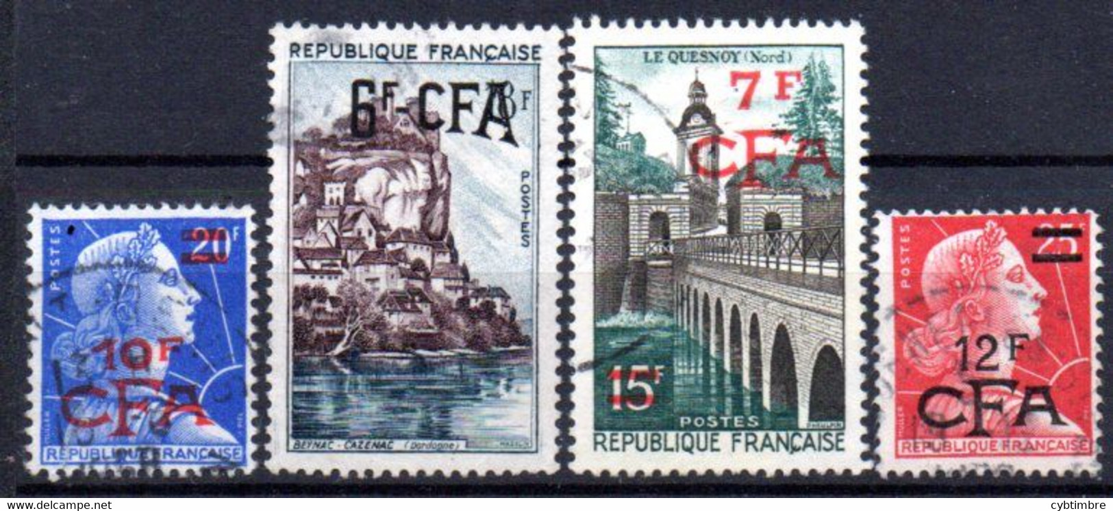 Réunion: Yvert N° 334/357A 4 Valeurs - Usati