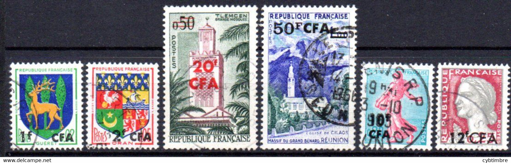 Réunion: Yvert N°  342/352A; 6 Valeurs - Usados