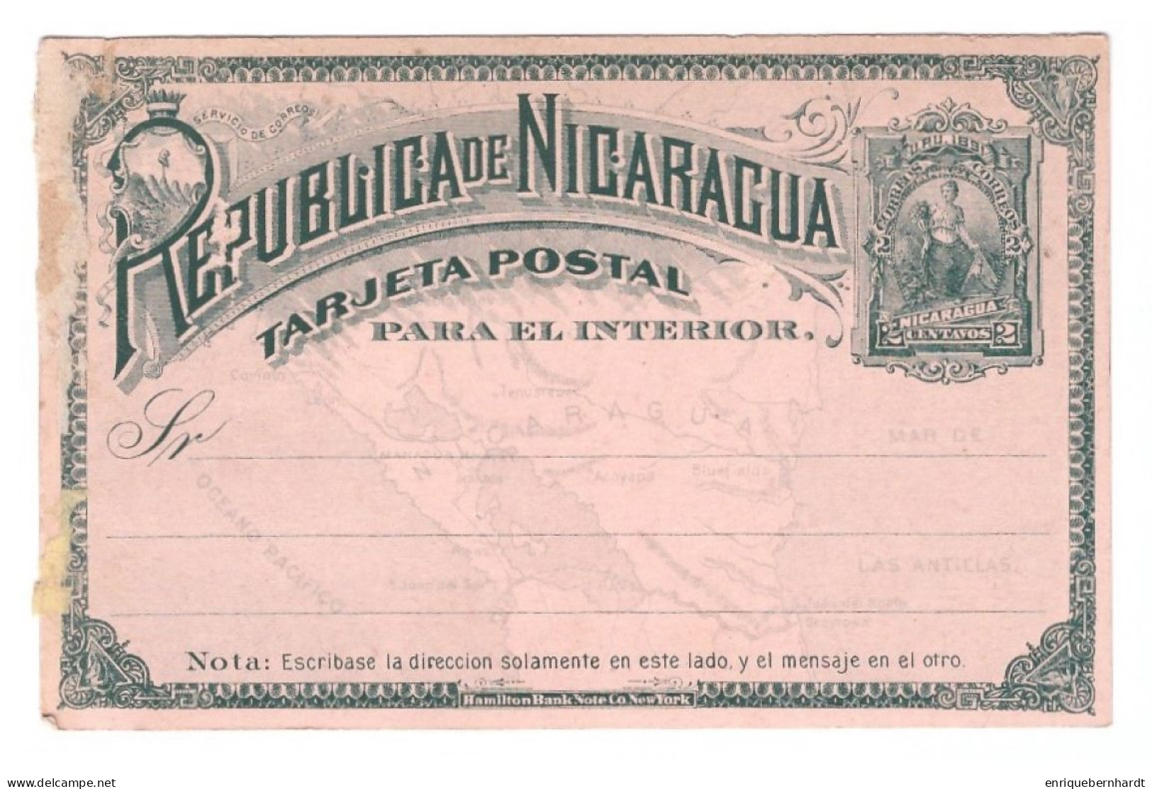 NICARAGUA // TARJETA POSTAL PARA EL INTERIOR - Nicaragua