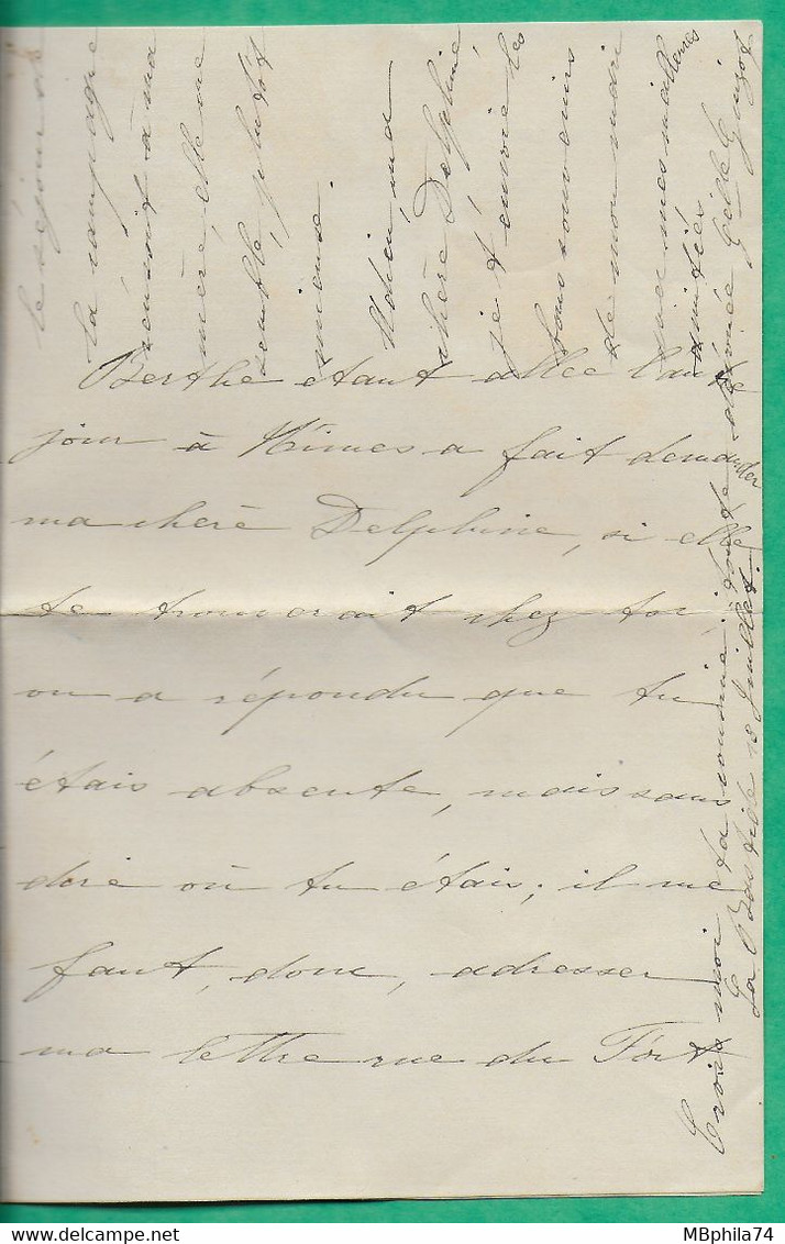 N°90 SAGE CAD TYPE 17 GOUDARGUES GARD BOITE URBAINE A POUR FOIX REEXPEDIE USSAT LES BAINS ARIEGE 1883 COVER FRANCE - 1877-1920: Periodo Semi Moderno