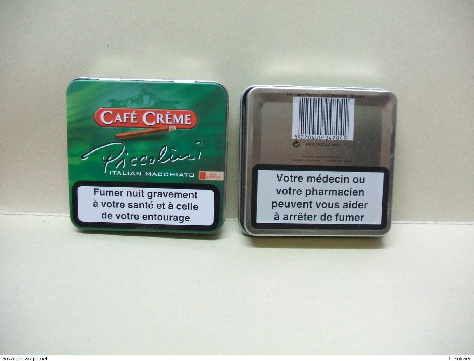 BOITE Métal Vide CAFE CREME Italian Macchiato (20 Cigares) - Contenitore Di Sigari