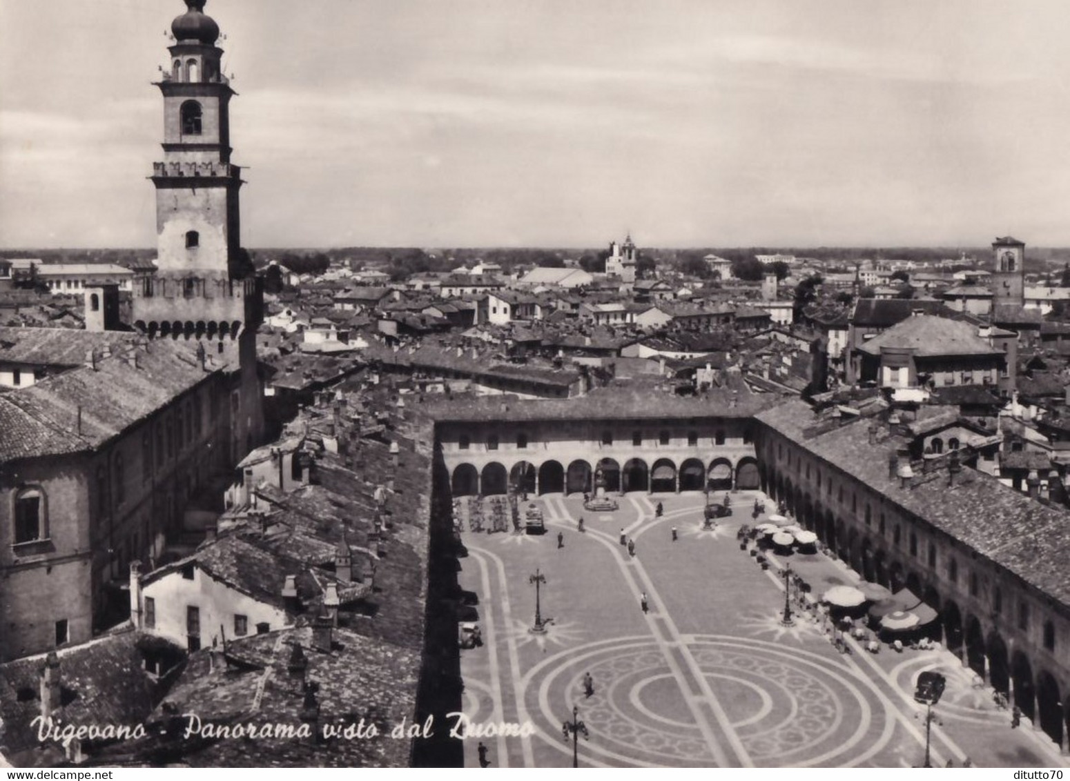 Vigevano - Panorama Visto Dal Duomo - Formato Grande Viaggiata Mancante Di Affrancatura – FE170 - Vigevano