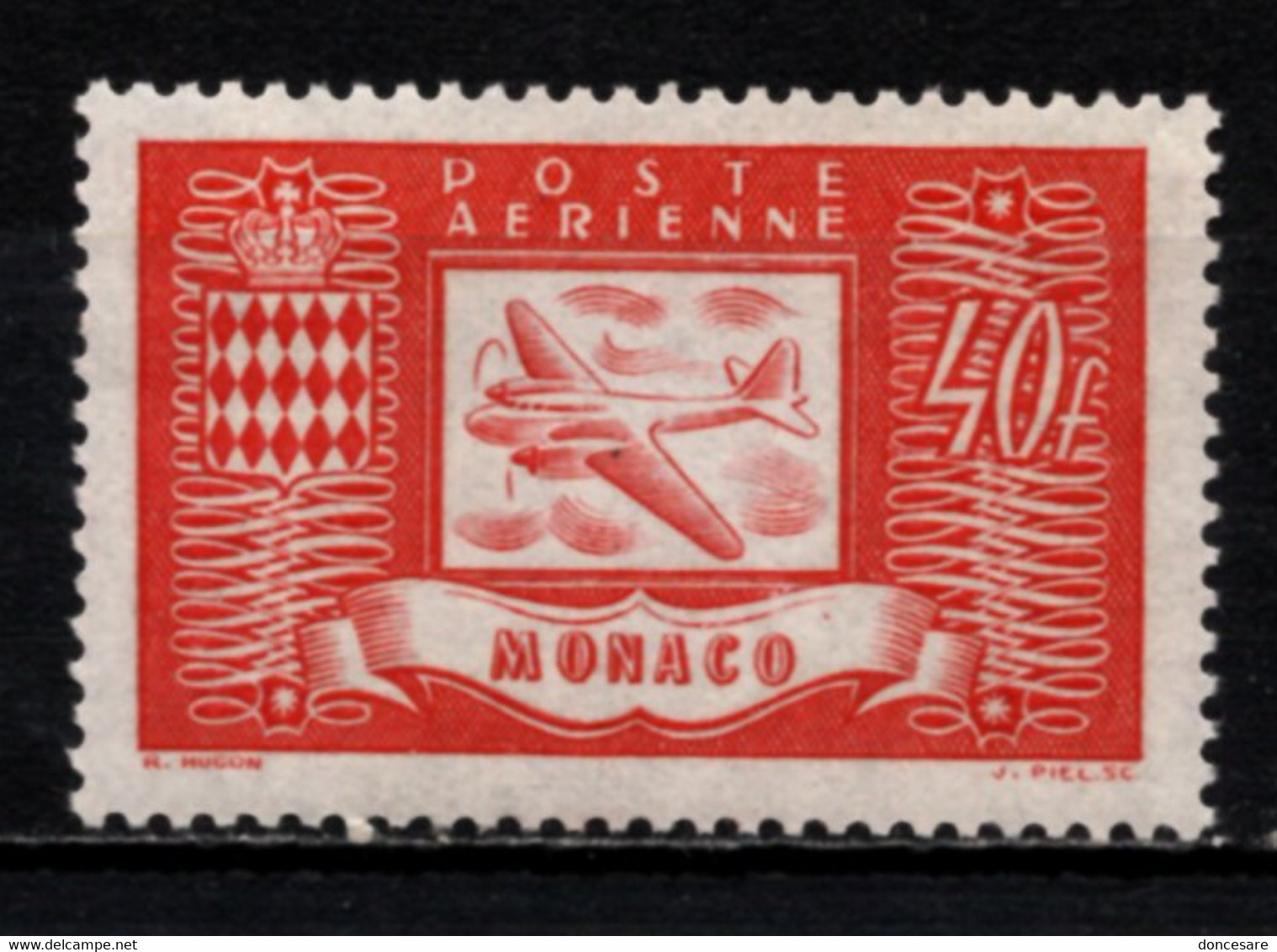 Timbre Monaco Poste Aérienne N°67a NEUF** - Variété 1er Zéro De 200 Brisé