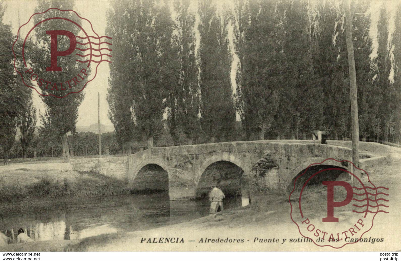 PALENCIA.- ALREDEDORES.PUENTE Y SOTILLO DE LOS CANONIGOS - Palencia