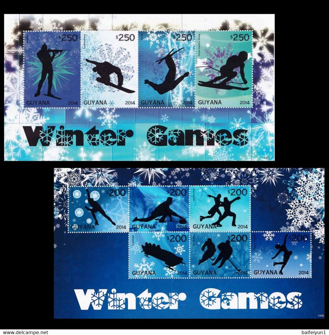 Guyana 2014 The Sochi 2014 Winter Olympics Game Stamps Sheetlets - Inverno 2014: Sotchi