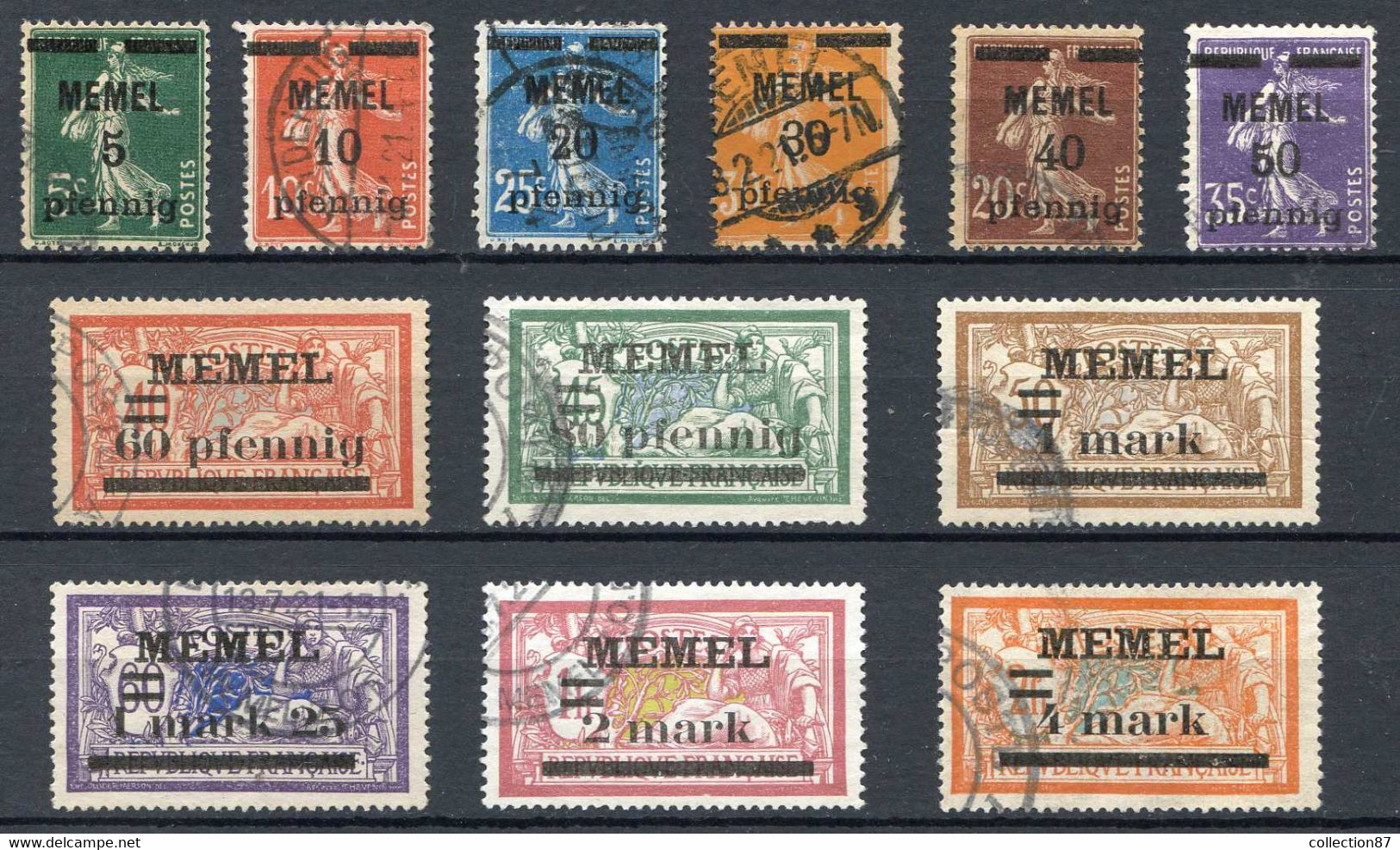 MEMEL < N° 18 à 28 + 31 Ø 12 Valeurs Oblitérés Used Ø -- - Used Stamps
