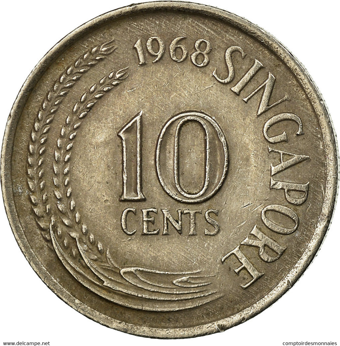 Monnaie, Singapour, 10 Cents, 1968, Singapore Mint, TTB, Copper-nickel, KM:3 - Singapour