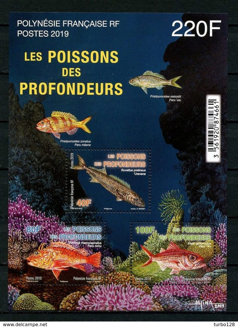 POLYNESIE 2019 Bloc N° 50 ** ( 1228/1229 ) Neuf MNH Superbe Faune Marine Poissons Perche Etelis Rouvet Scorpion Fishes - Neufs