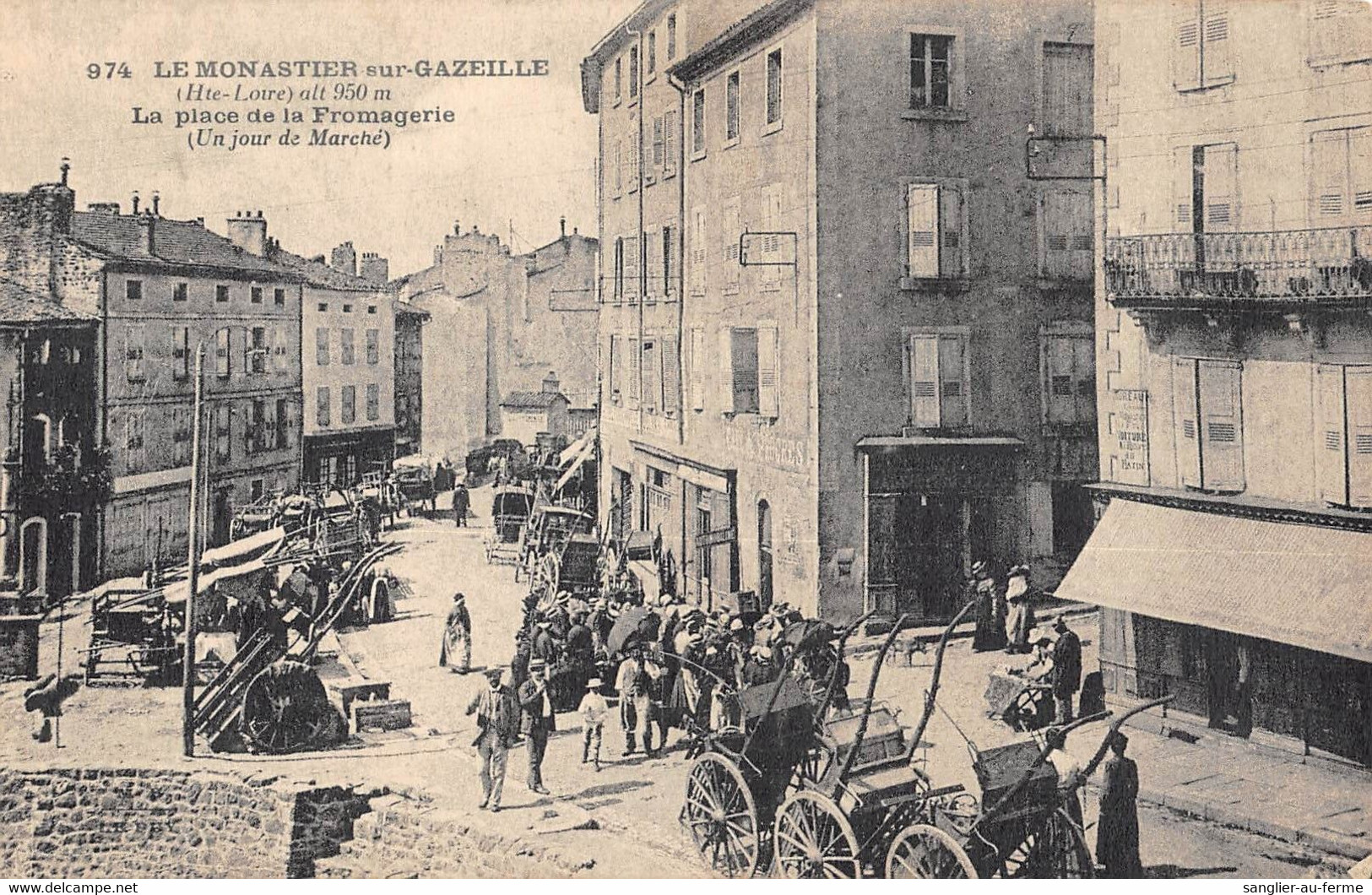 CPA 43 LE MONESTIER SUR GAZEILLE LA PLACE DE LA FROMAGERIE JOUR DE MARCHE - Andere & Zonder Classificatie