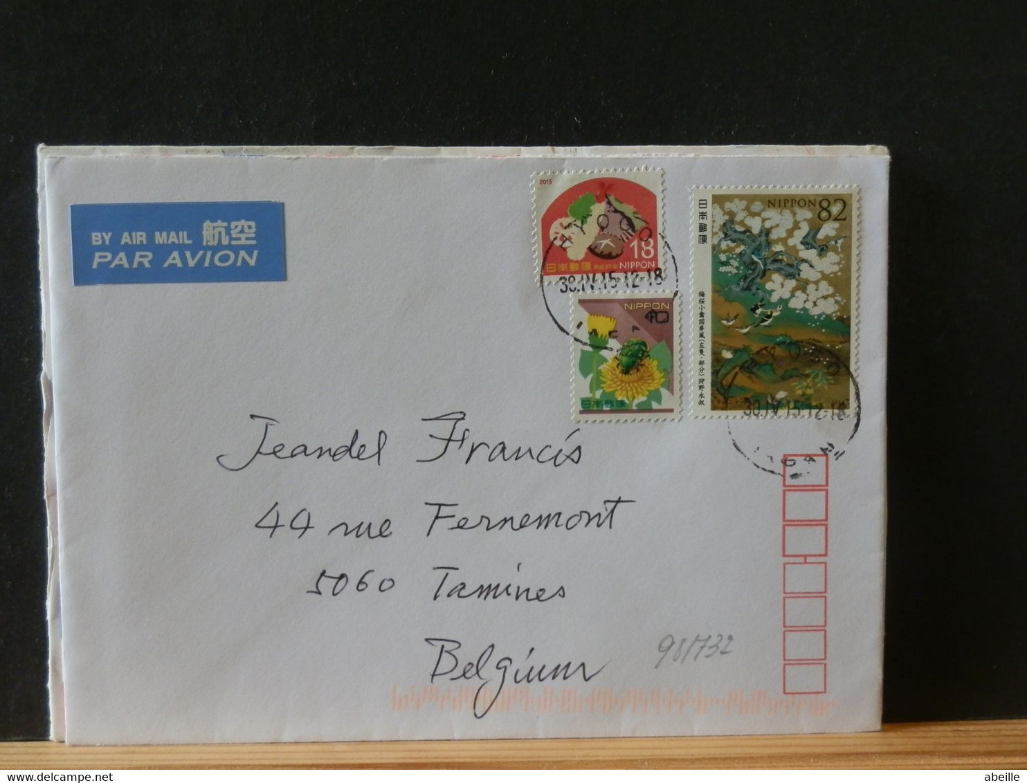 98/732 LETTER JAPON POUR LA BELG. - Lettres & Documents