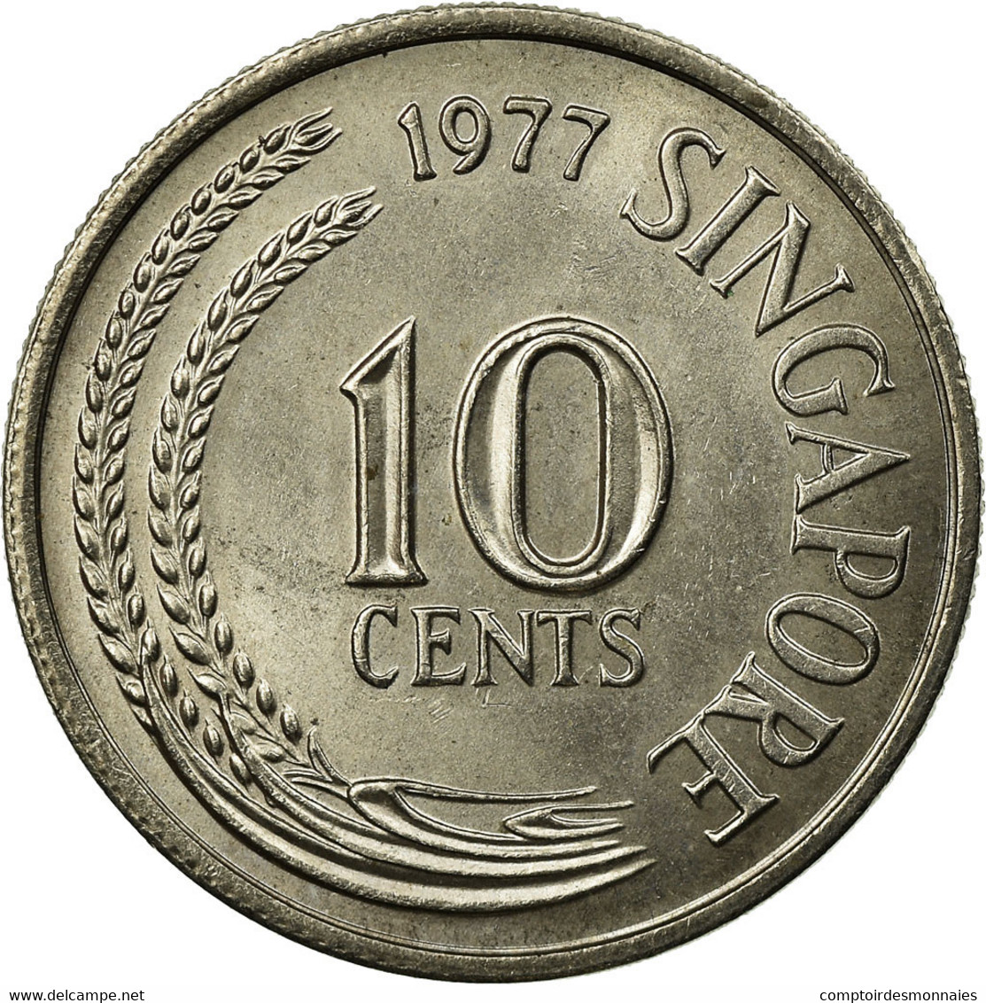 Monnaie, Singapour, 10 Cents, 1977, Singapore Mint, TTB, Copper-nickel, KM:3 - Singapour