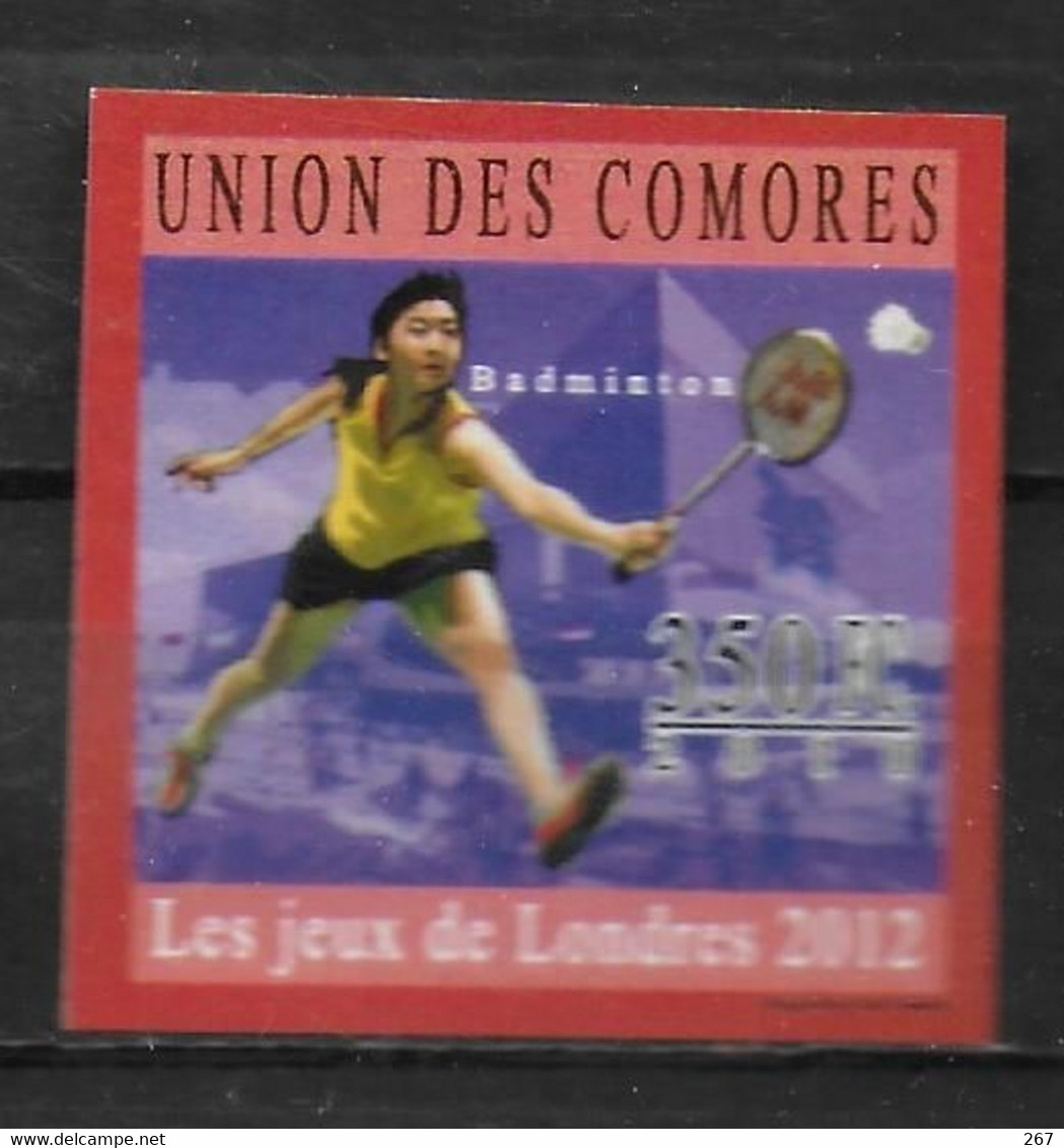 COMORES   N° 2018 * *  NON DENTELE  Jo 2012  Badminton - Bádminton