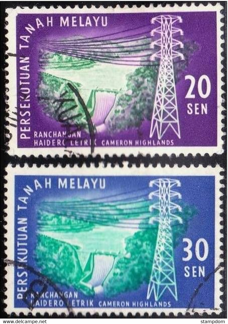 MALAYA 1963 Cameron Highlands Hydroelectric Power Sc#114-115 2v Set - USED @E879 - Federation Of Malaya