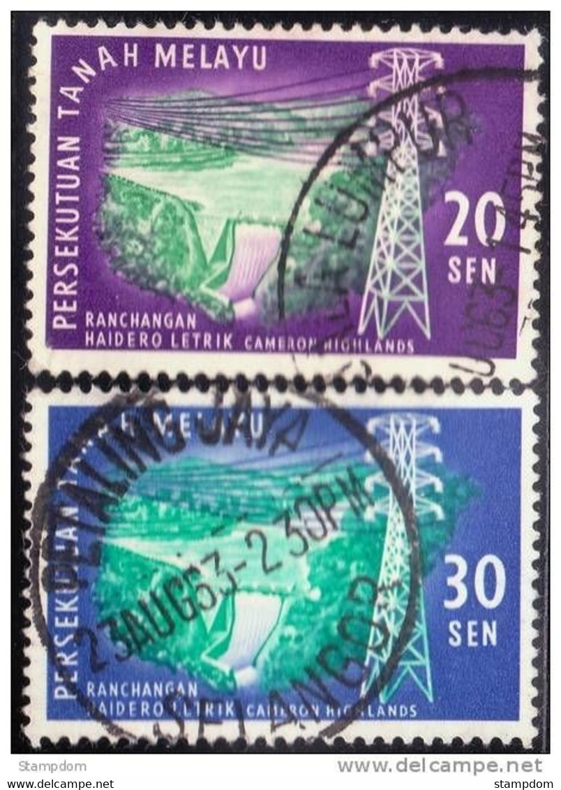 MALAYA 1963 Cameron Highlands Hydroelectric Power Sc#114-115 2v Set - USED @E881 - Federation Of Malaya