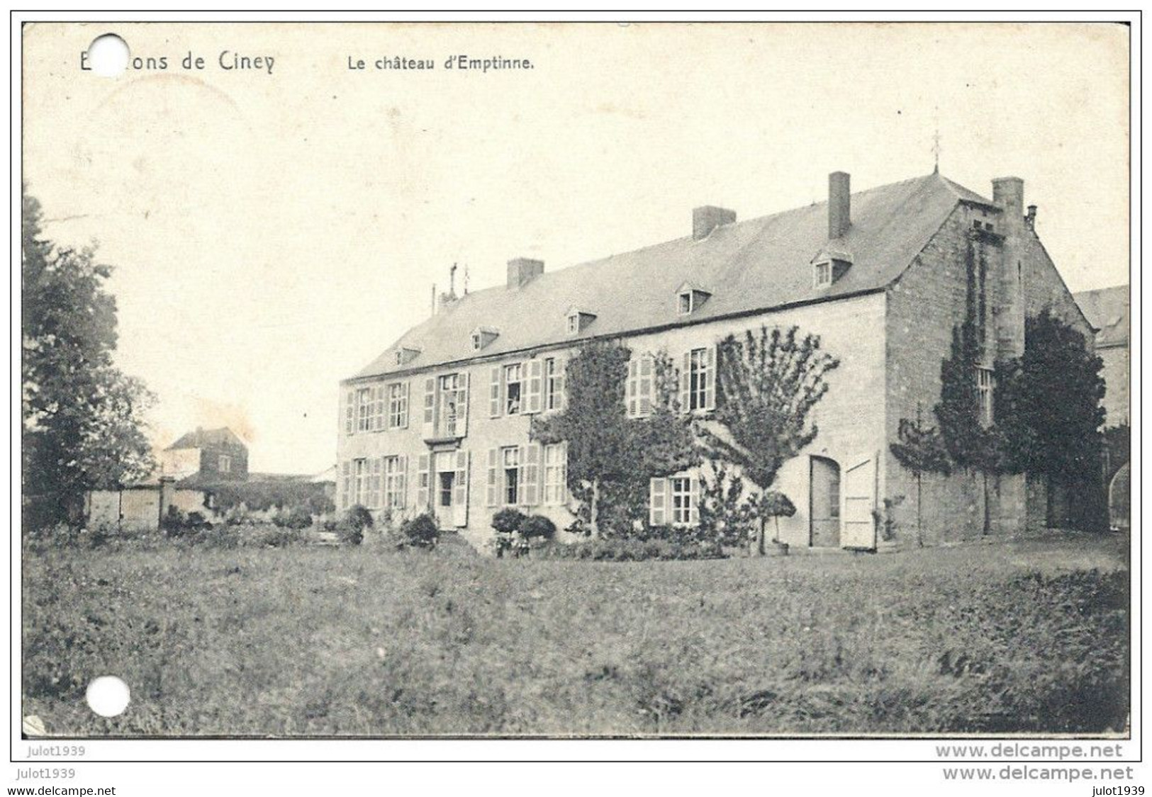 EMPTINNE ..-- Le Château .  1908 Vers BIEVRE ( Mr Waldor BRICHET ) . Voir Verso . - Ciney
