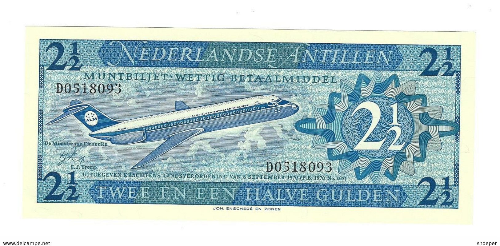 * NETHERLANDS Antilles   2,50 GULDEN  1970   21a  Unc - Niederländische Antillen (...-1986)