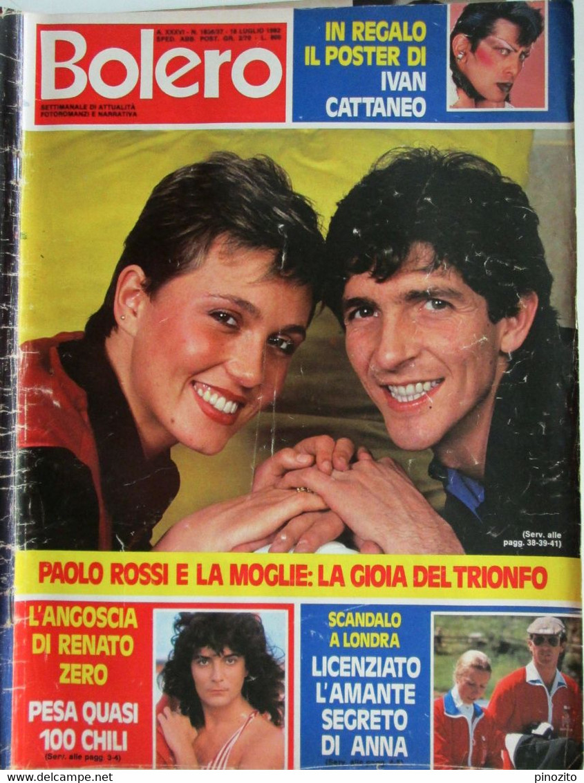 BOLERO 1836 1982 Paolo Rossi Renato Zero Gino Paoli Phoebe Cates Carla Fracci Ave Ninchi Caroline Di Monaco Soraya - Télévision