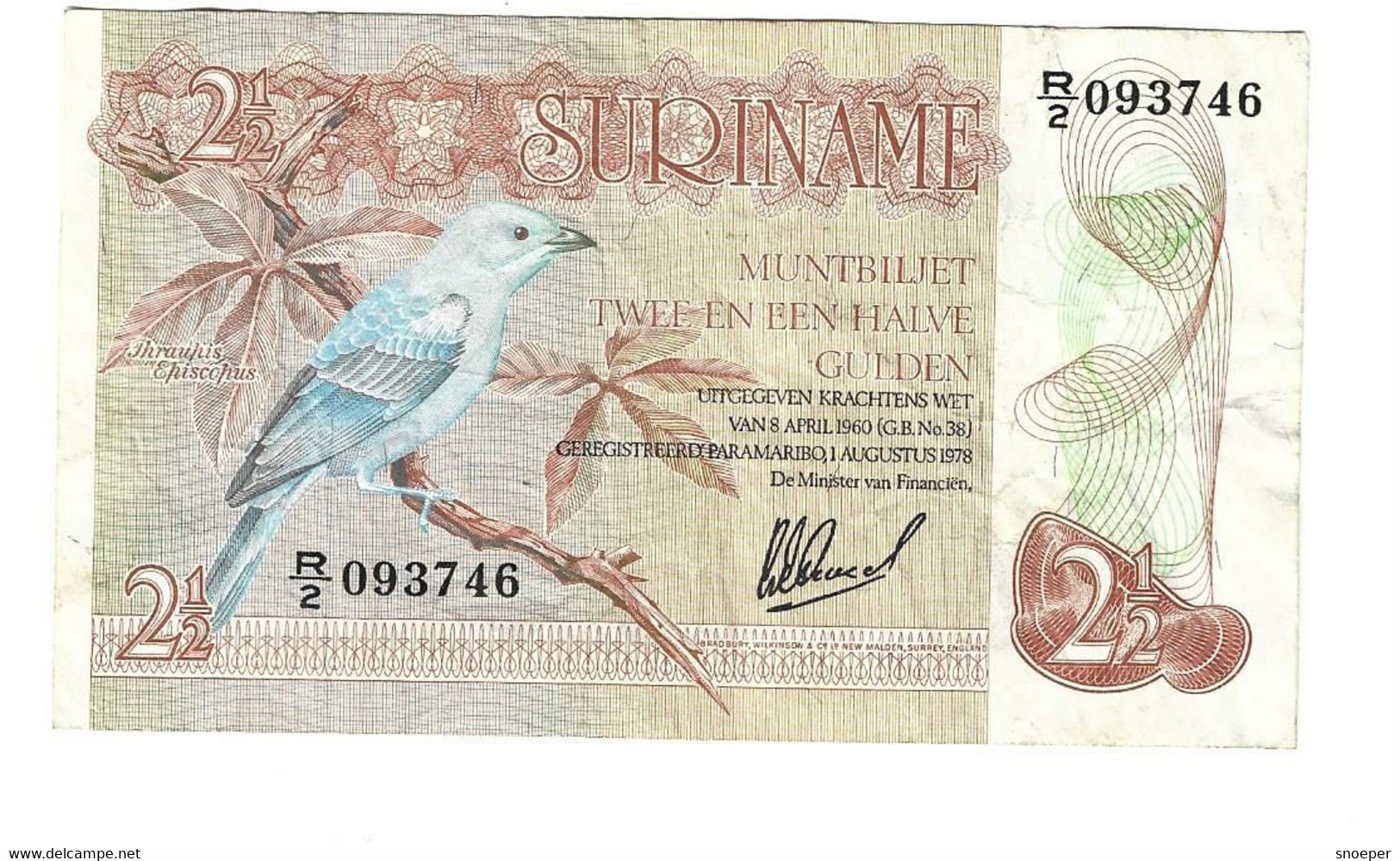*suriname 2,5 Gulden 1978  118b - Surinam