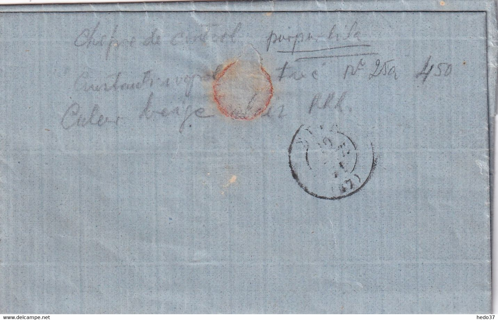 Grèce N°25 Variété Chiffre De Contrôle 40 Rouge Au Dos - 1871 - Storia Postale