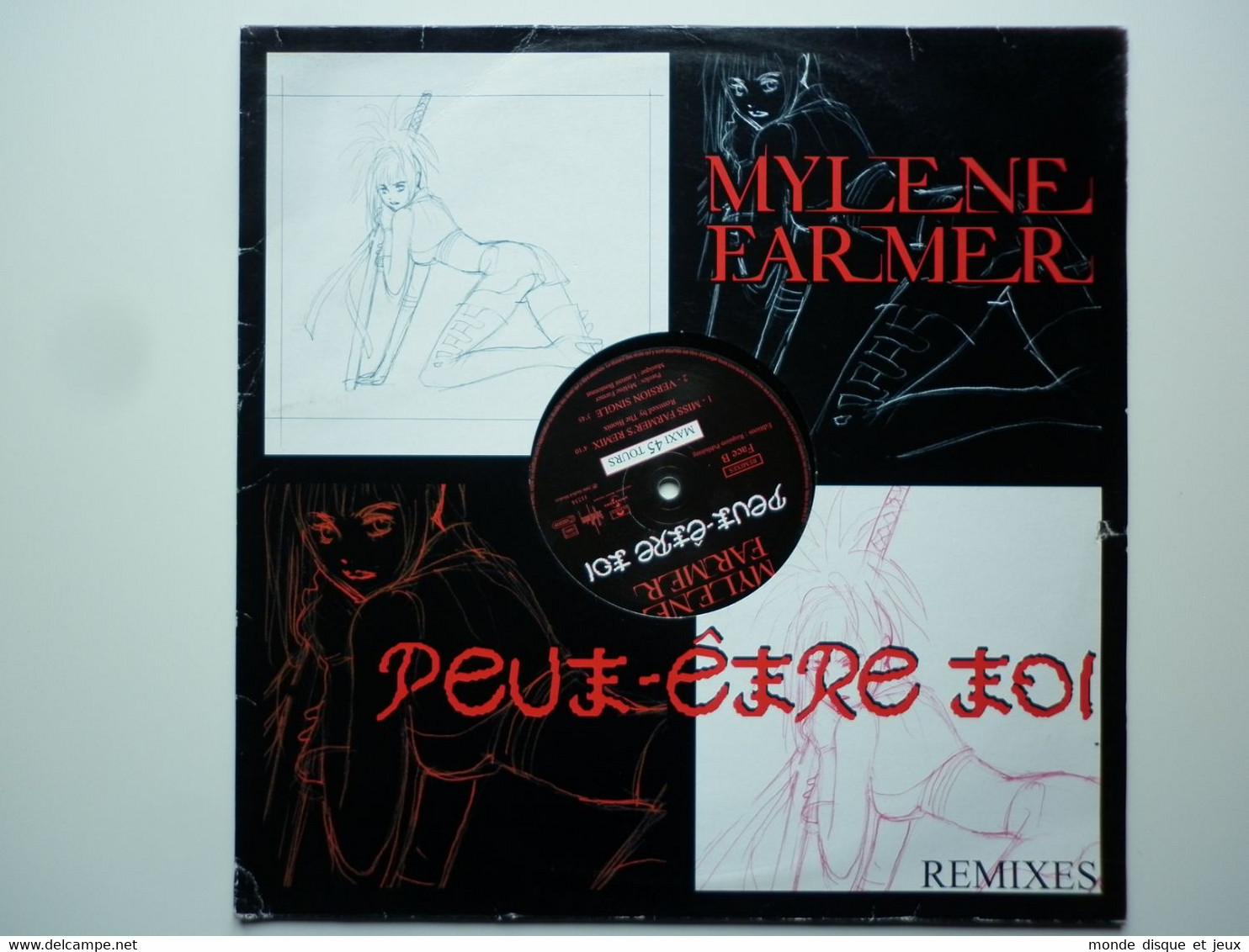Mylene Farmer Maxi 45Tours Vinyle Promo Peut Etre Toi - 45 T - Maxi-Single