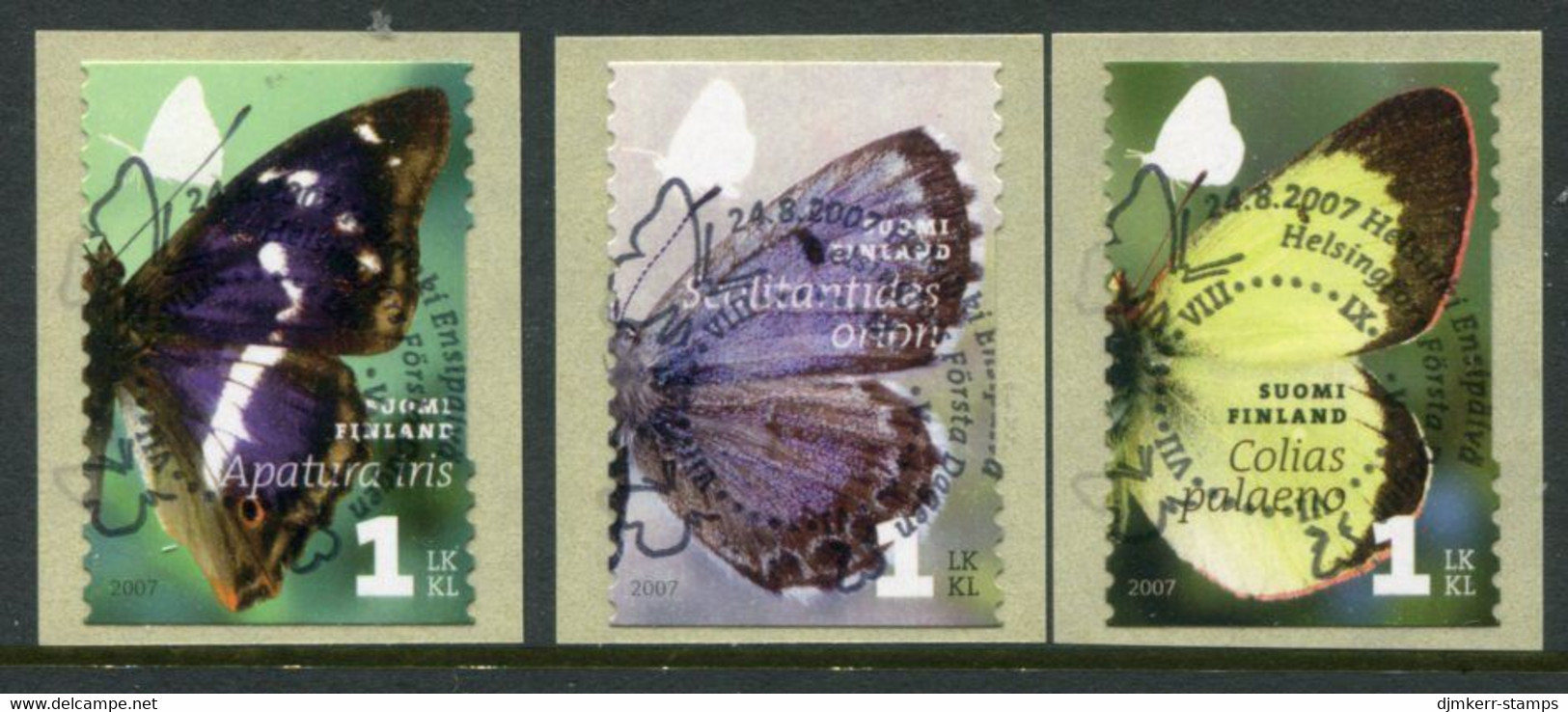 FINLAND 2007 Butterflies Used.  Michel  1861-63 - Used Stamps