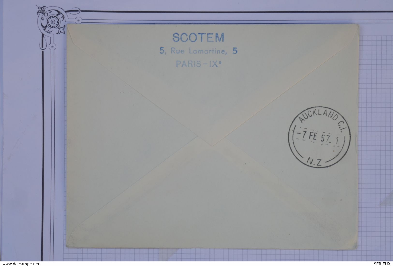 AU17 N. CALEDONI  BELLE LETTRE1957 1ER VOL TRANSAHARIEN MOUDJERIA POUR AUCKLAND N. ZELANDE +PAS COURAN+ AFFR.. PLAISANT - Lettres & Documents
