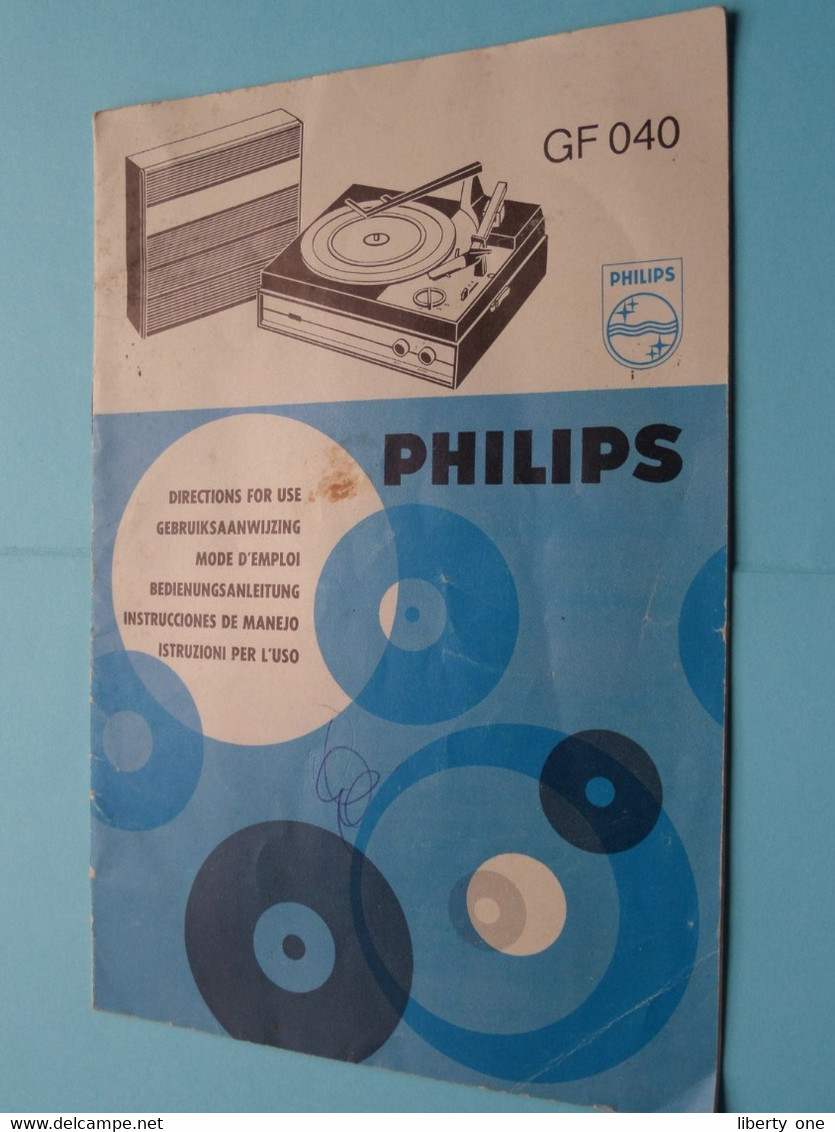 PHILIPS GF 040 Platenspeler : Mode D'Emploi > Gebruiksaanwijzing 15/866 - 3122 106 10971 ( Zie Foto's ) ! - GPS/Radios