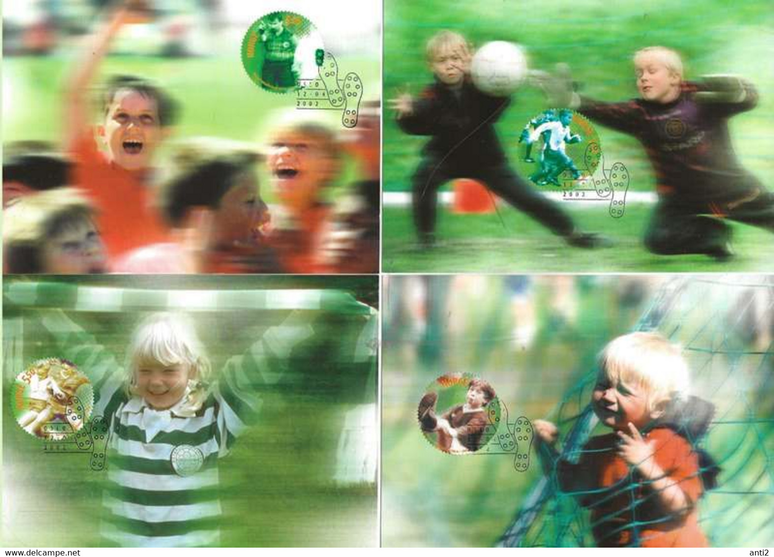 Norge Norway 2002 Anniversary Norwegian Football Association, Soccer, Mi 1426-1429 Maximum Cards - Storia Postale