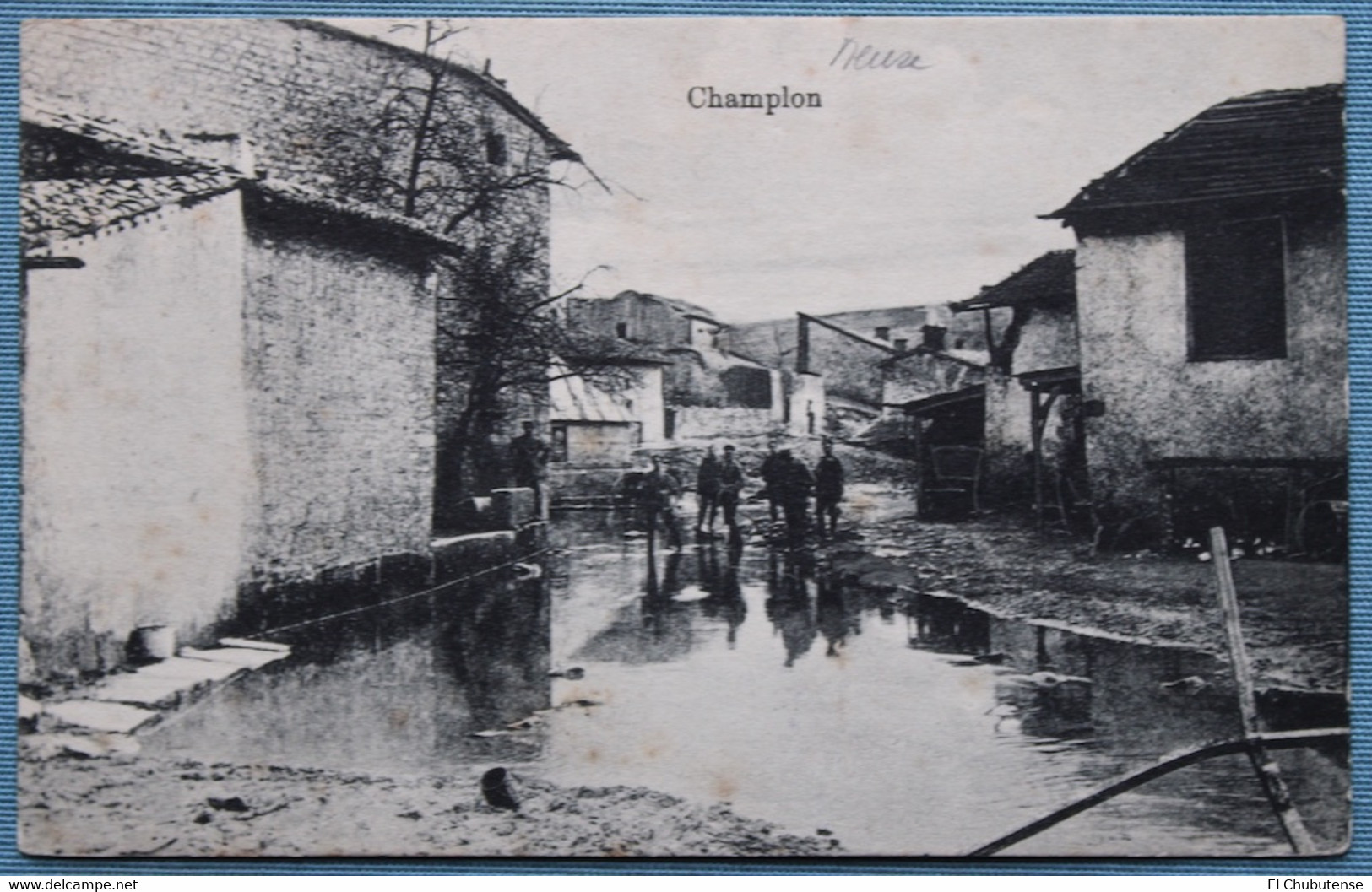 Cpa Allemande Rue Village Champlon Meuse Feldpost - Other & Unclassified