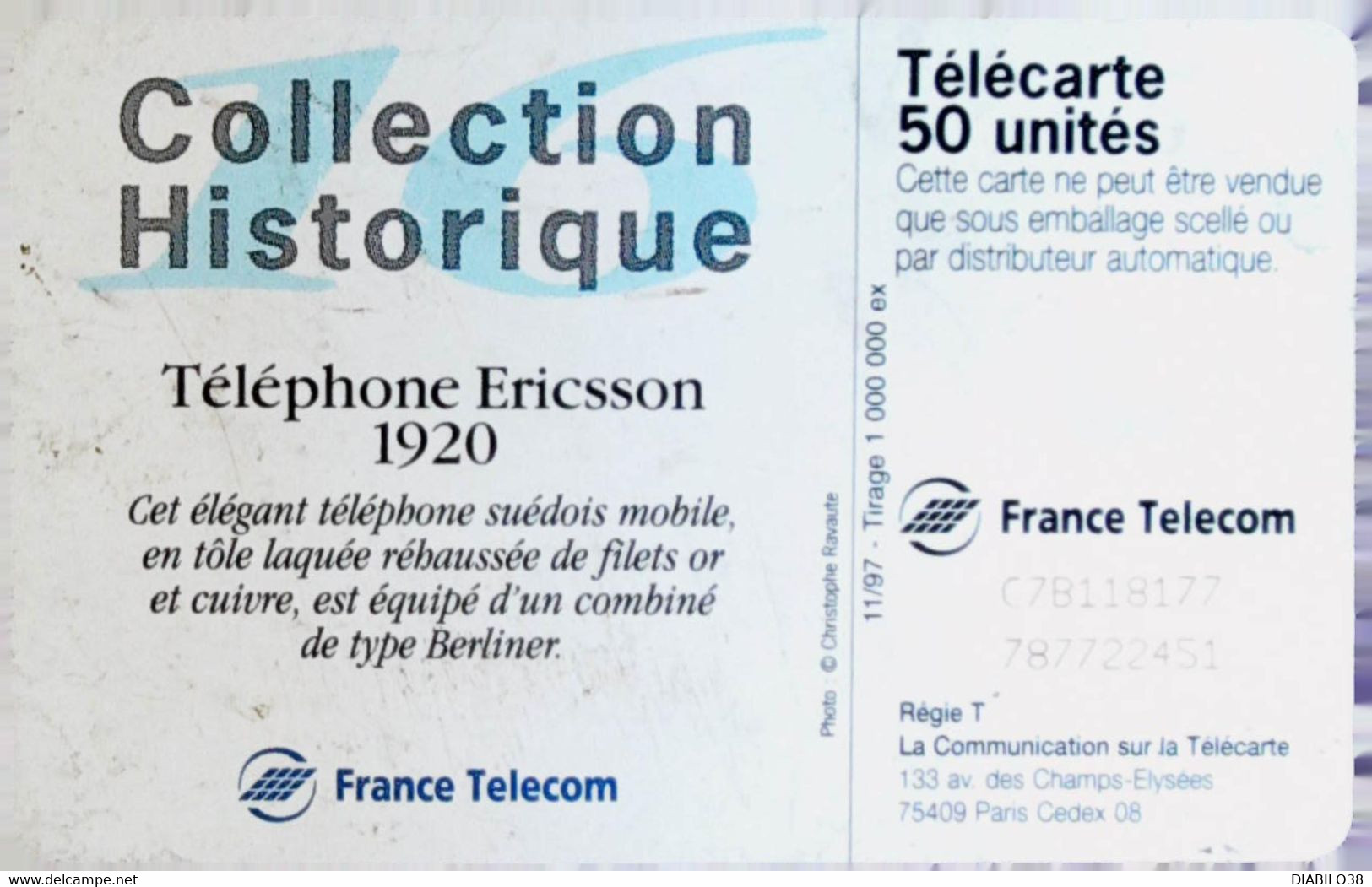 TELECARTE  50 UNITES.TELEPHONE ERICSSON - Téléphones
