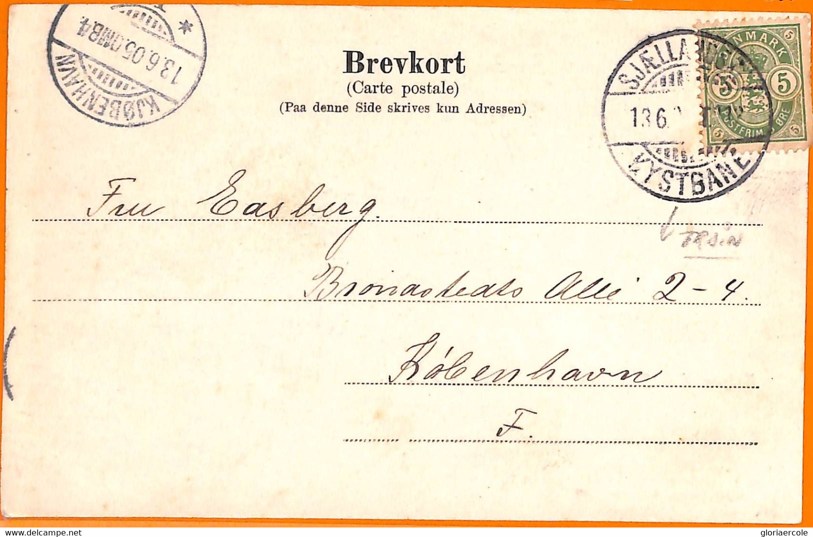 99103 - DENMARK - POSTAL HISTORY -  TRAIN AMBULANT Postmark On POSTCARD  1905 - Cartas & Documentos