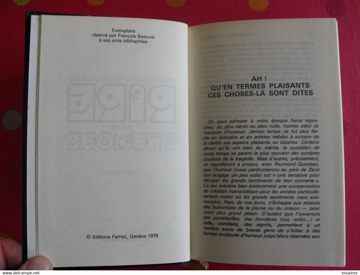 les meilleures pages du rire et de l'humour. 3 tomes. dac daninos cuppy devos guitry raynaud saki. Famot Beauval 1978