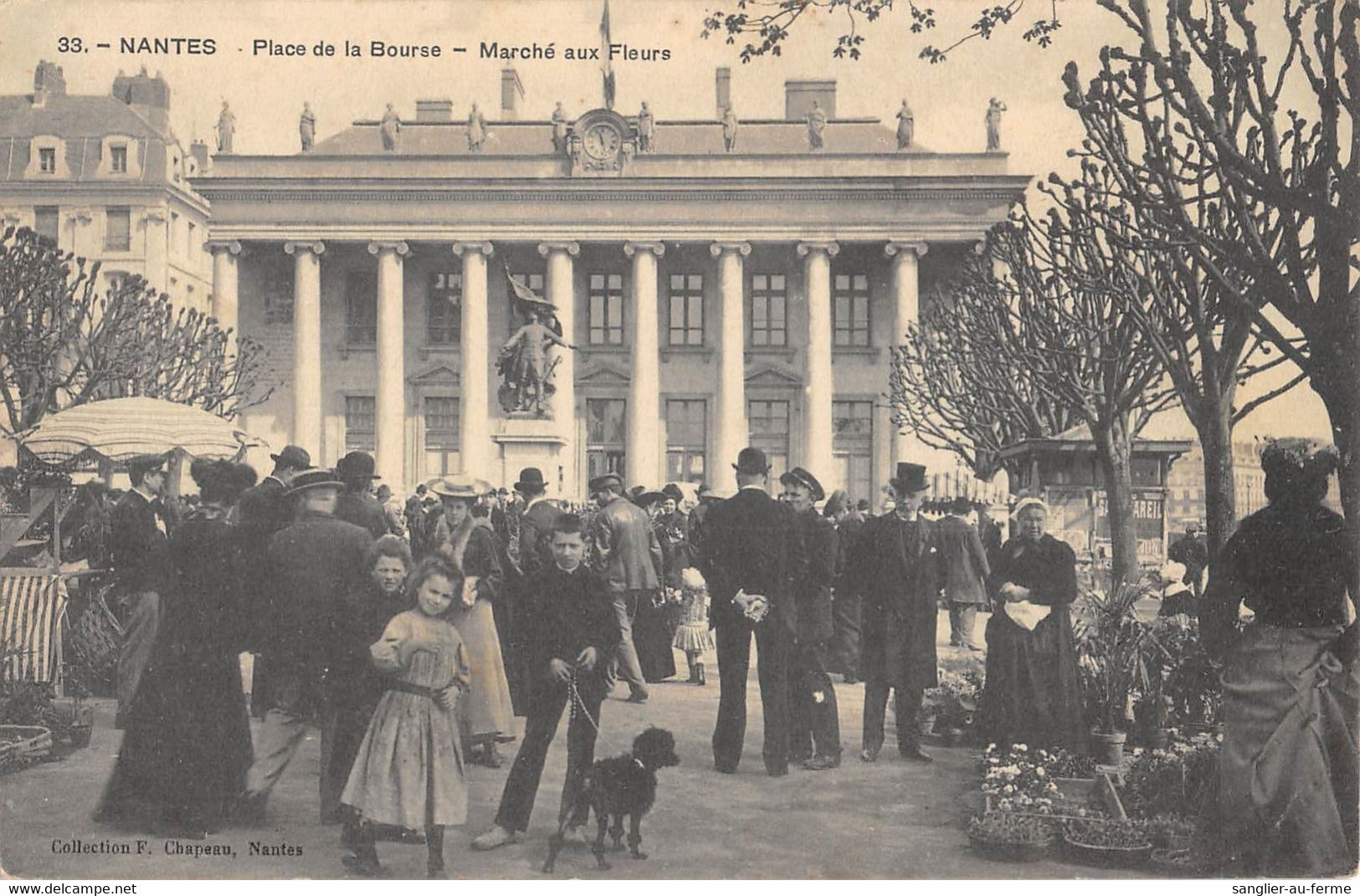 CPA 44 NANTES PLACE DE LA BOURSE MARCHE AUX FLEURS - Nantes