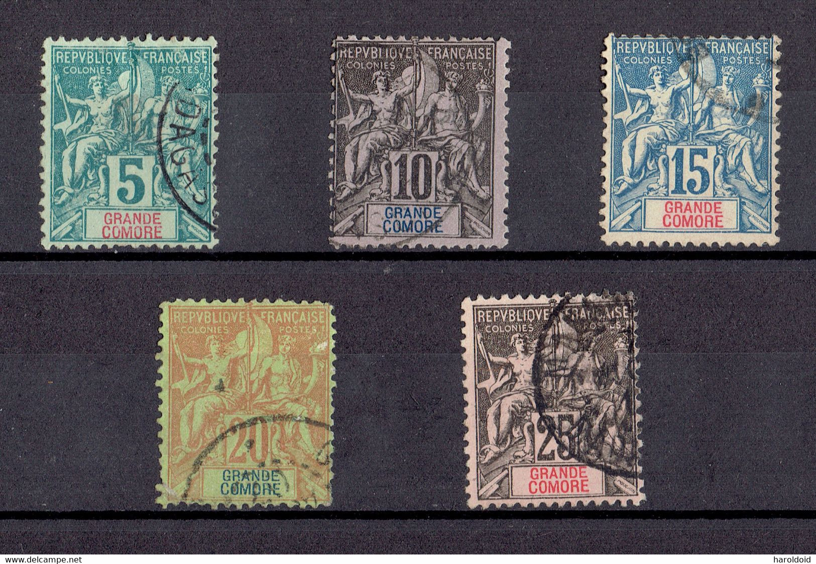 Grande Comore - N°4/8 OB De B à TTB - Used Stamps