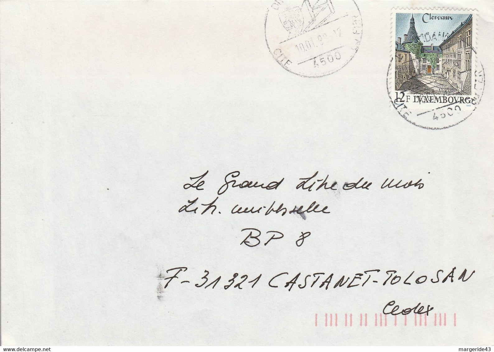 LUXEMBOURG SEUL SUR LETTRE POUR LA FRANCE 1990 - Lettres & Documents