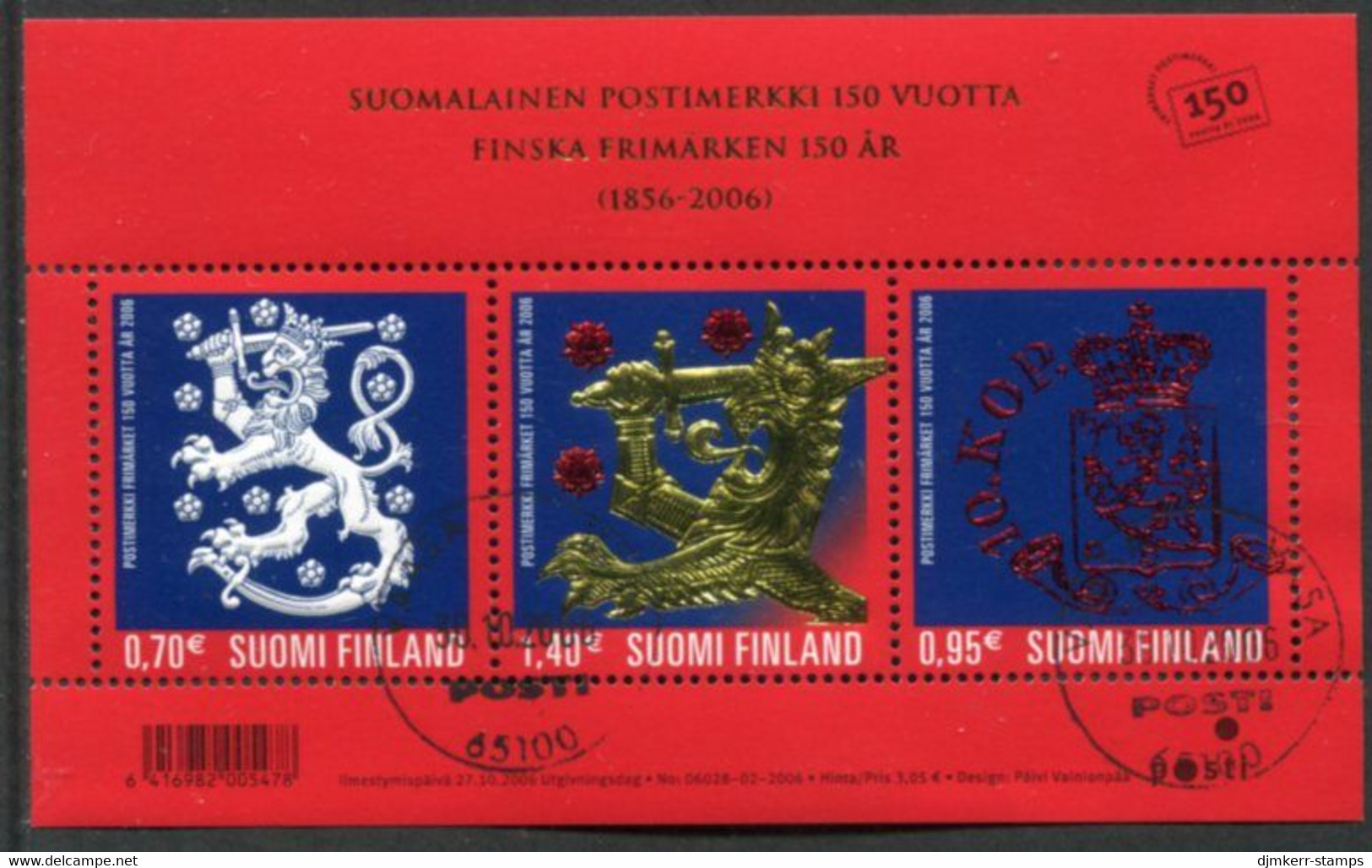 FINLAND 2006 150th Anniversary Of Finnish Stamps Block Used  Michel  Block 41 - Oblitérés