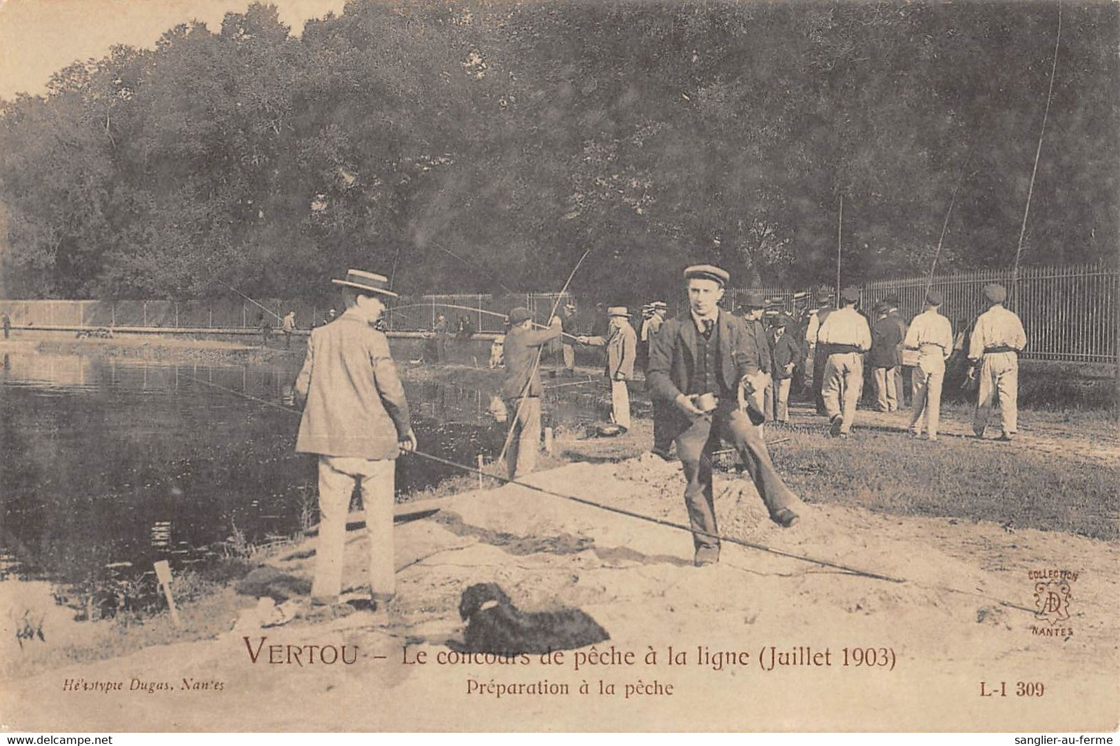 CPA 44 VERTOUX LE CONCOURS DE PECHE A LA LIGNE JUILLET 1903 PREPARATION A LA PECHE (cliché Rare - Sonstige & Ohne Zuordnung