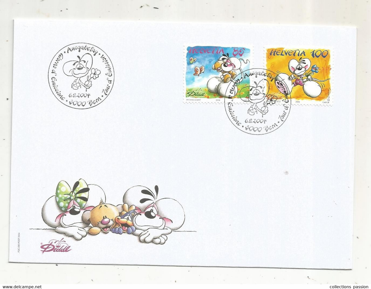 FDC , Premier Jour , Suisse , Lettre , DIDDL , Mascotte , 3000 BERN , 2004 - FDC